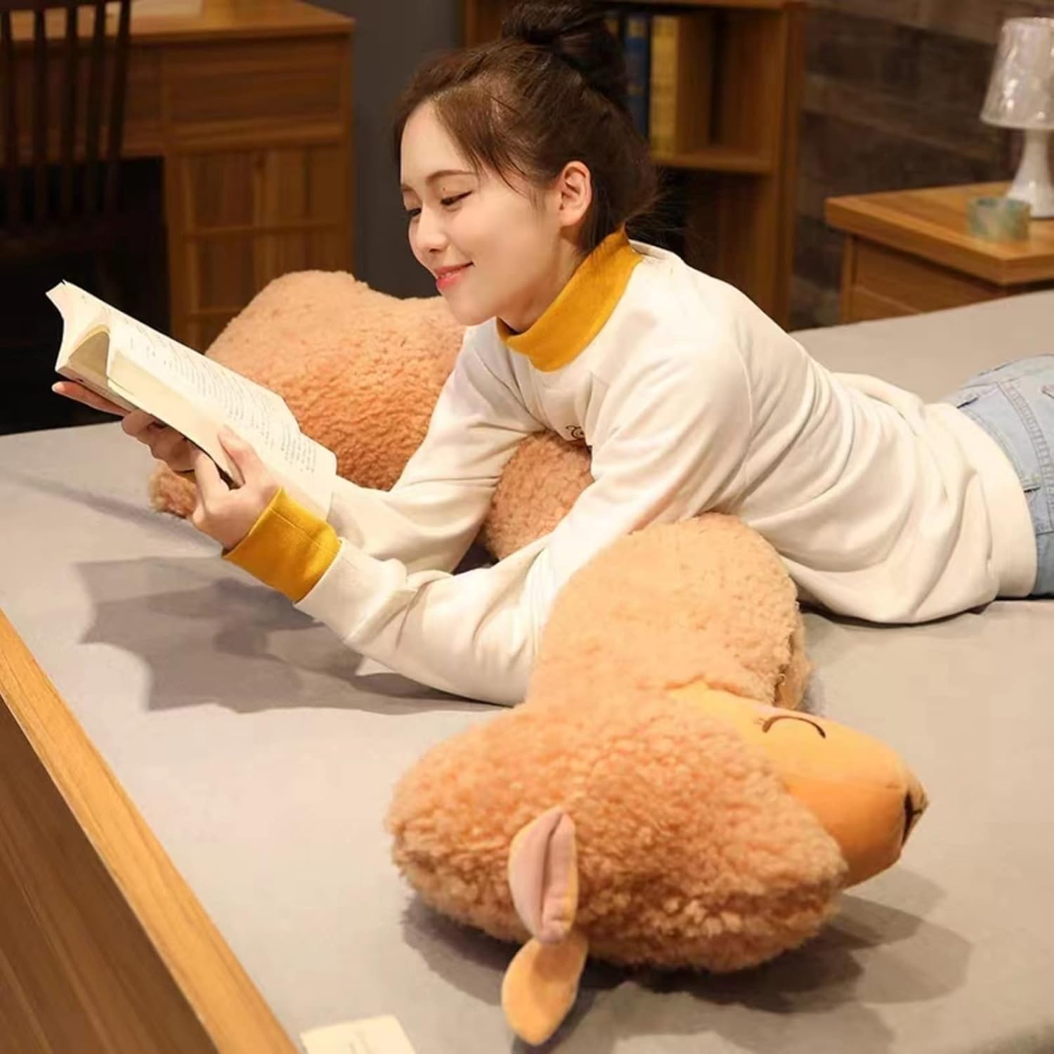 Ryttir 40 Long Fluffy Llama Plush Pillow