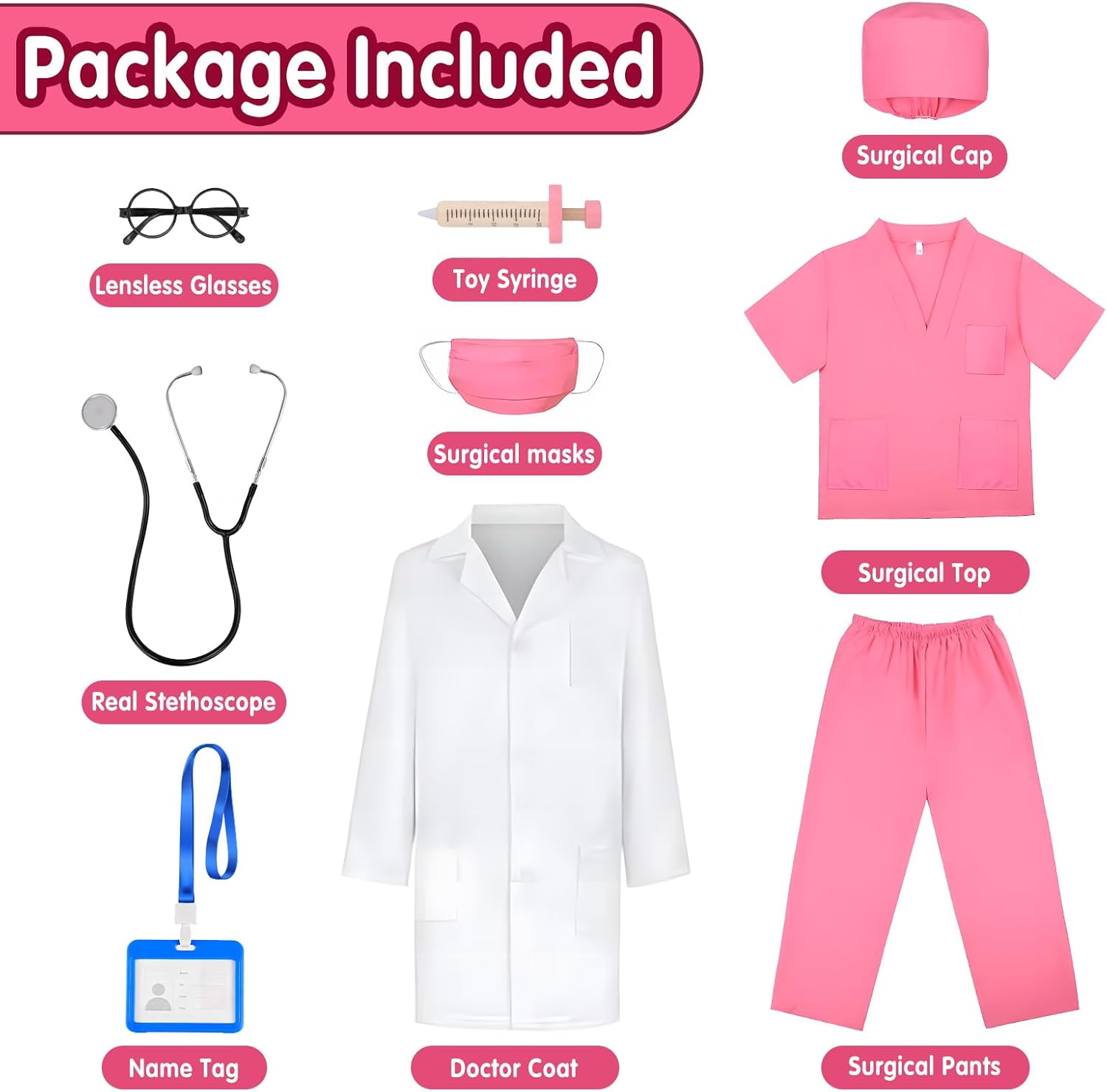 MGparty Doctor Costume Set for Kids Halloween