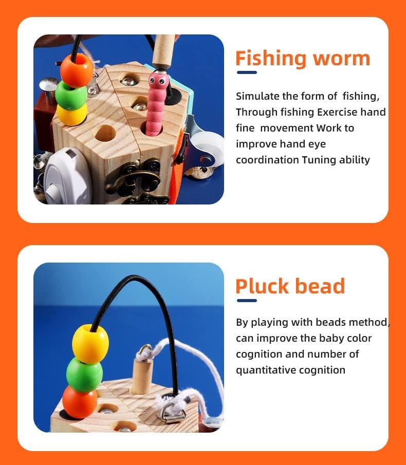 PORLPOEK Busy Cube for Kids 14 in 1 Travel Toy