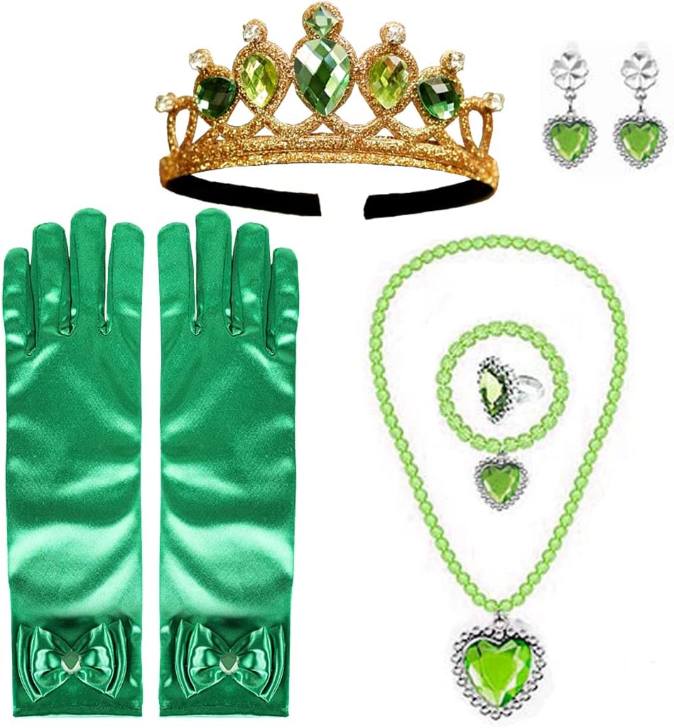 Yosbabe Girls Princess Tiana Costume Accessories Set