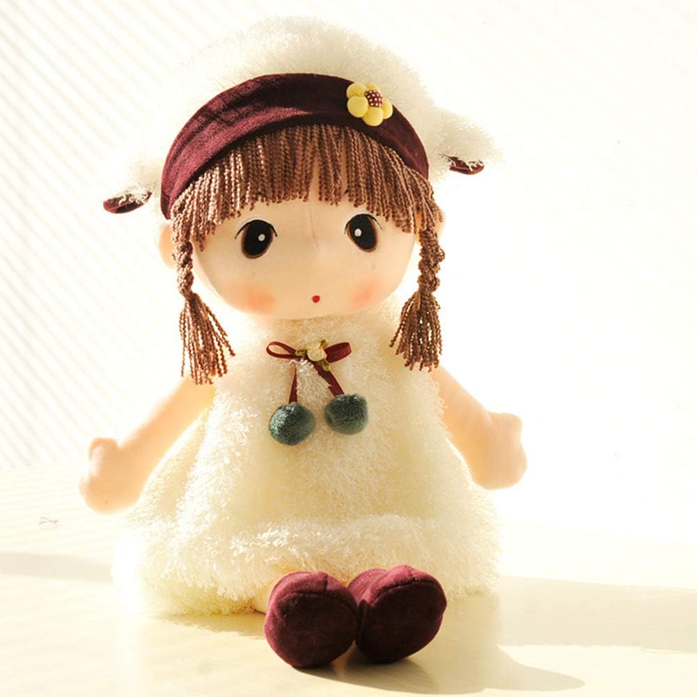 Plush Baby Girl Doll with Clothes and Hat Skirt