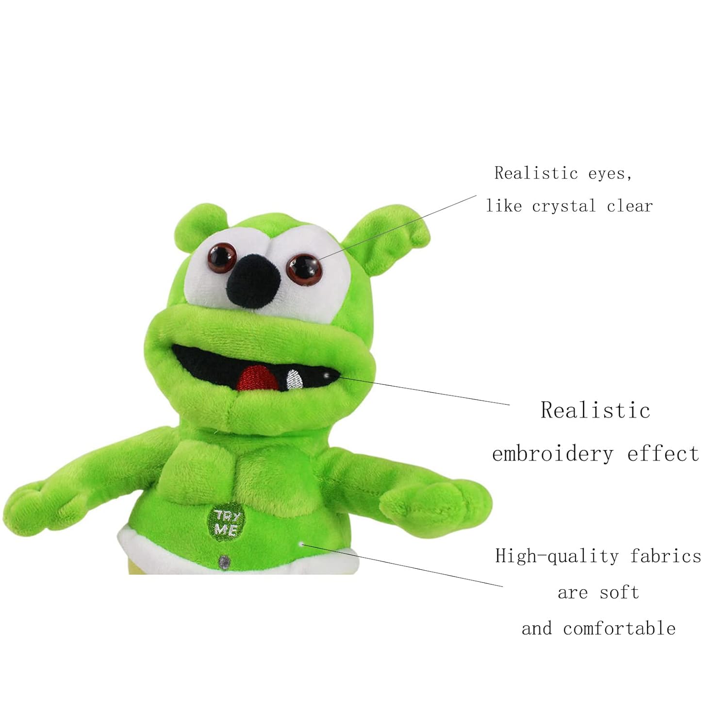 TUMPETY Green Singing Bear Plush Toy