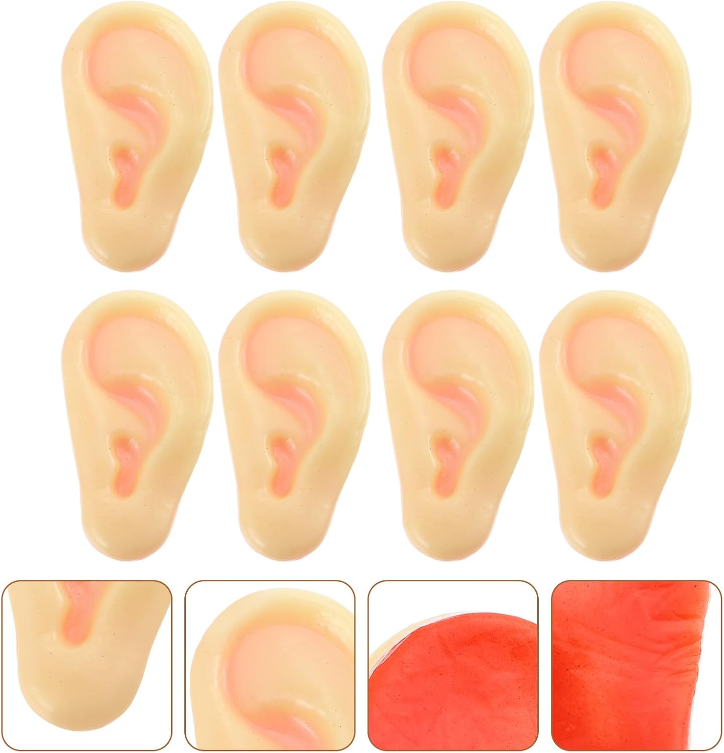 Toyvian 8 Pcs Jumbo Latex Fake Ears Prank Props