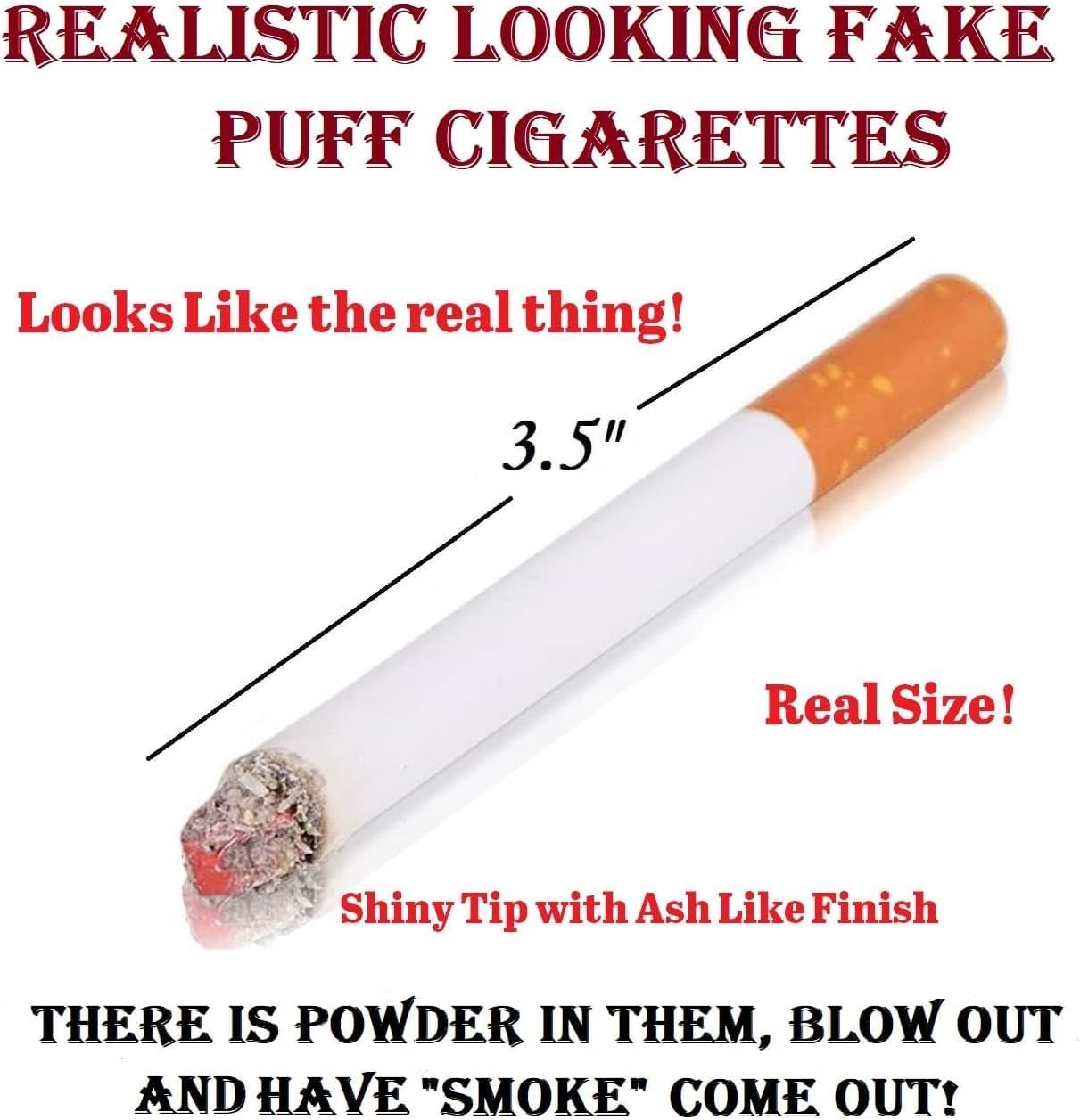 Realistic Fake Puff Cigarettes 35 24 Pack Prank Toy