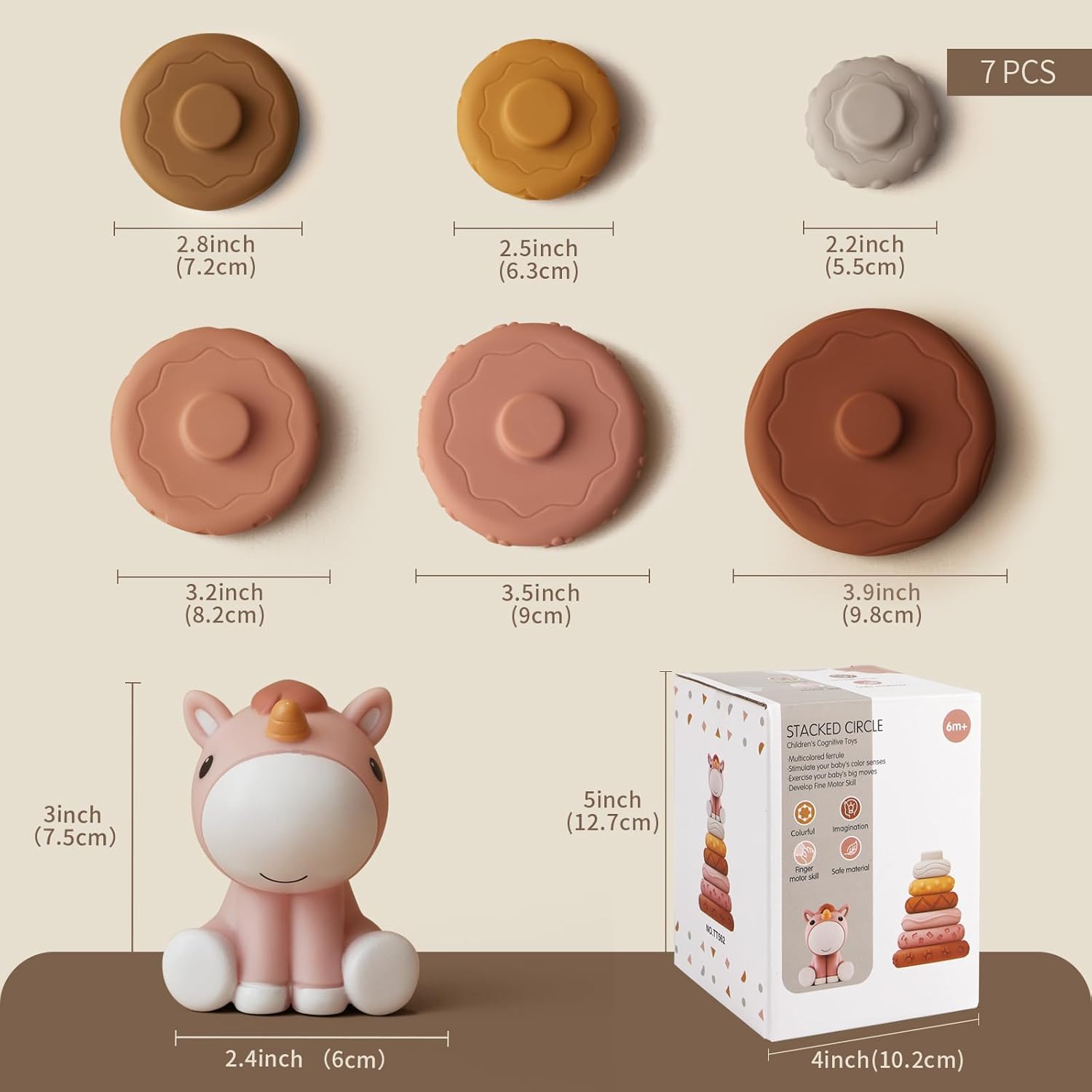 Nueplay 7 Pcs Stacking Nesting Baby Toy Set