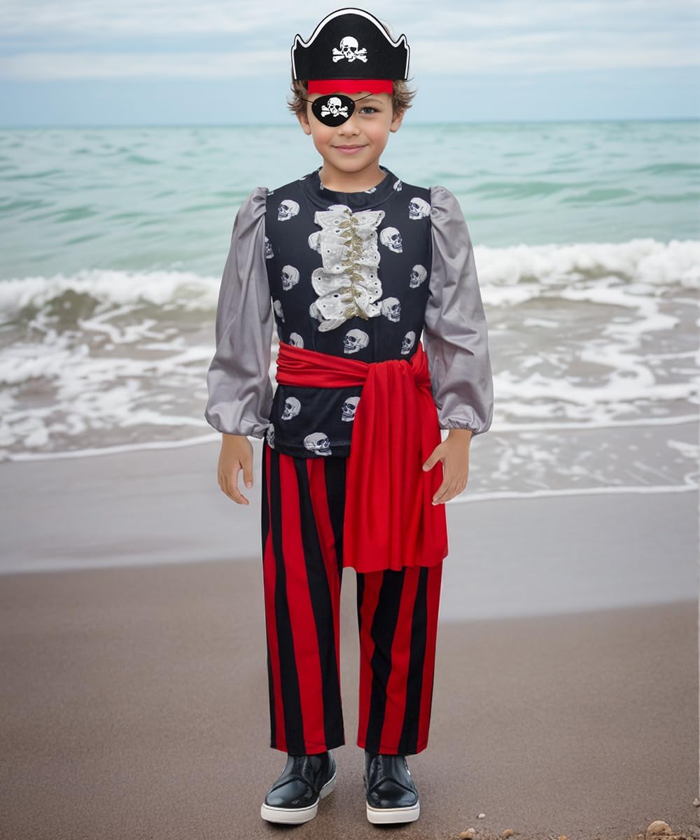 Kids Pirate Costume for Boys with Accessories