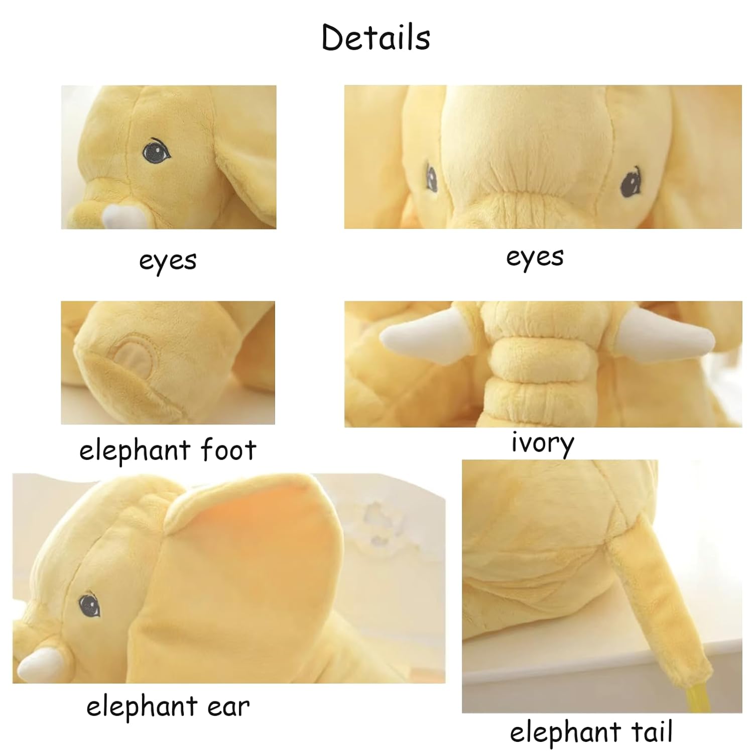Personalized Plush Elephant Pillow with Name Embroidered