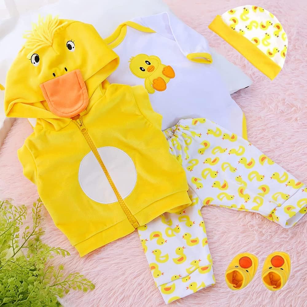 MAIHAO Reborn Baby Doll Clothes 5pcs Set Yellow Duck
