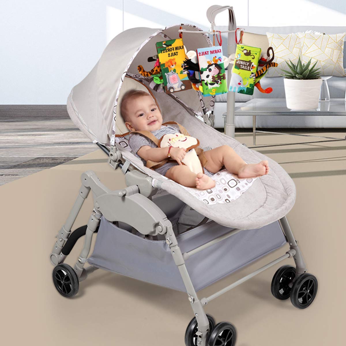 beiens 3PCS Touch and Feel Soft Baby Books for 0-12 Months