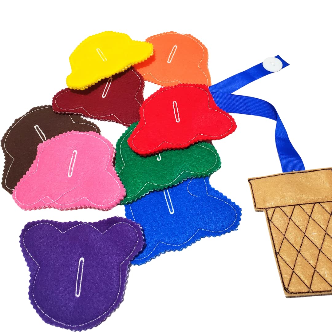 Ice Cream Felt Button Snake Learning Toy
