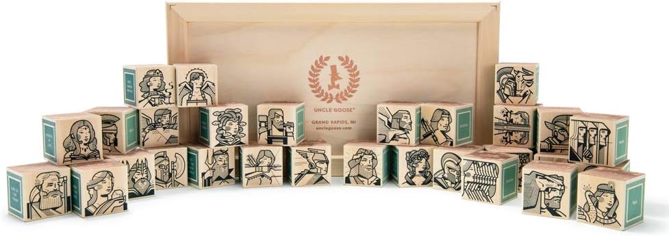 Uncle Goose Greek Mythology Blocks - USA Made