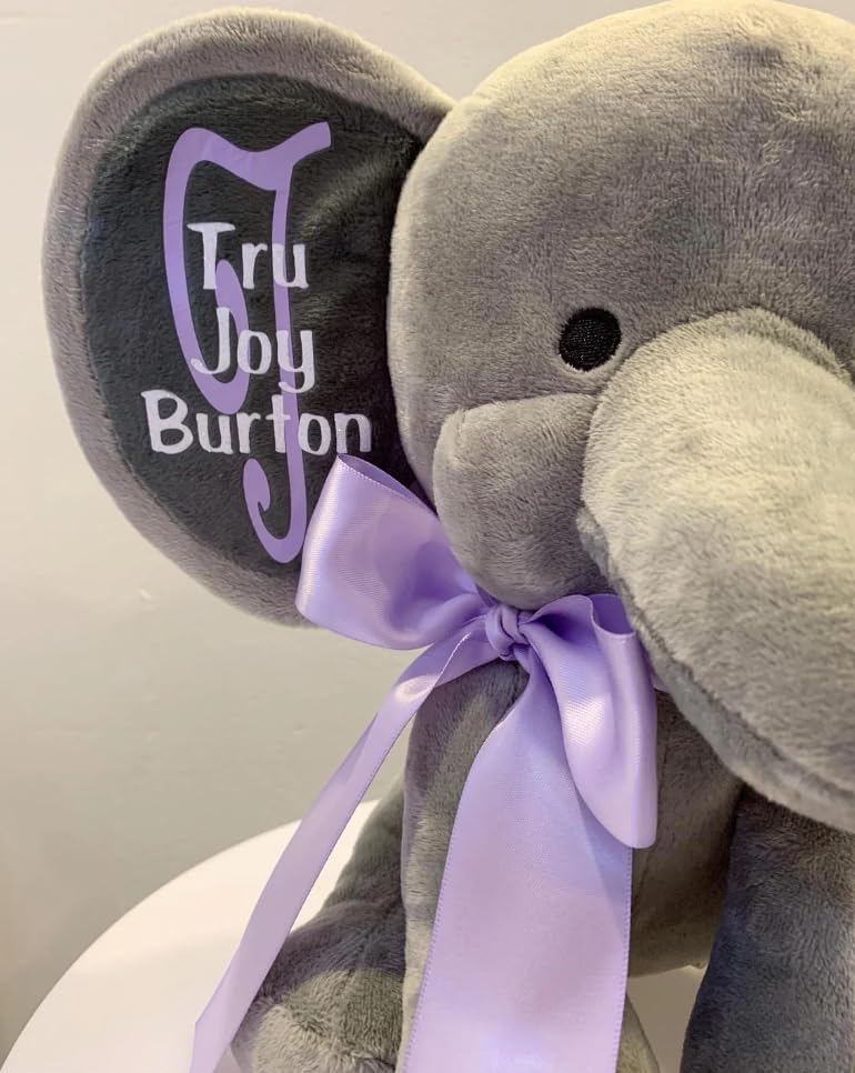 Personalized Stuffed Elephant Plush - 9 Inches Baby Keepsake
