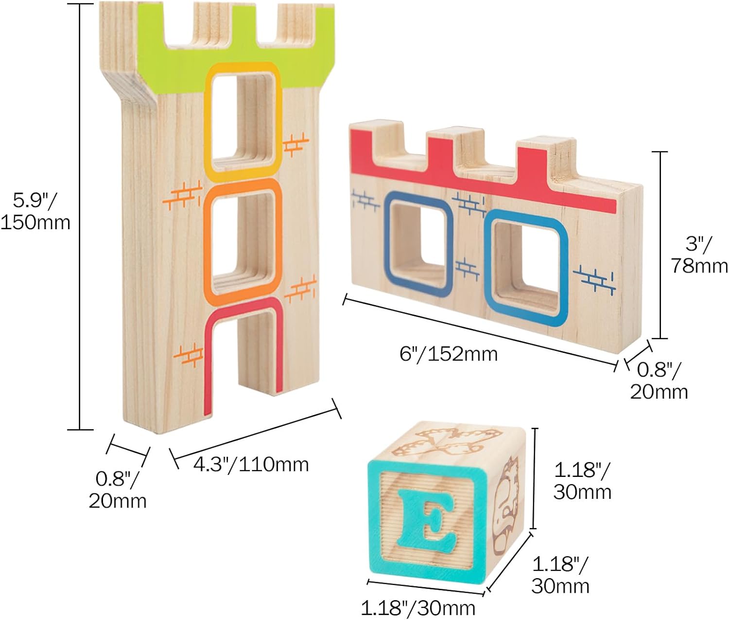 GIRAVO Wooden Blocks for Toddlers 2-3 Learning Set