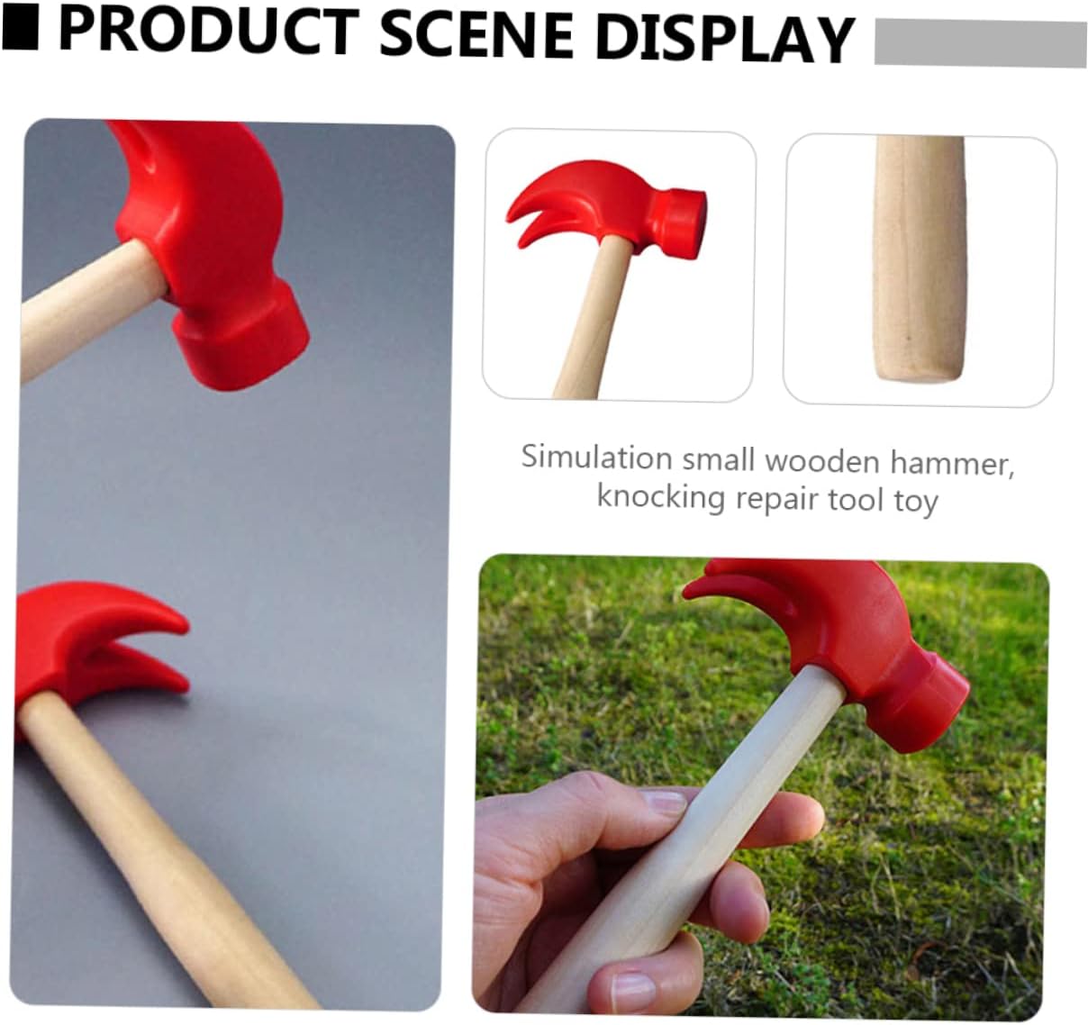 Toddmomy Wooden Hammer 3pcs DIY Plaything Set