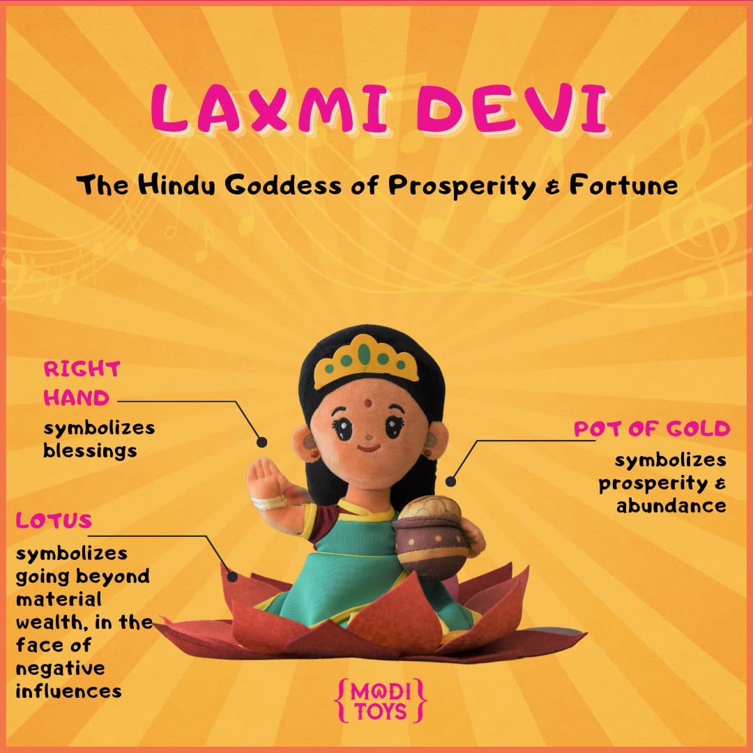 MODI TOYS Laxmi Devi 11 Inch Mantra Singing Plush Toy 1