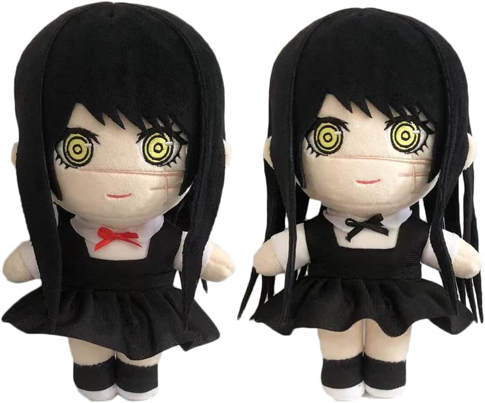 JCvCX Black Hair Girl Dual Ponytail Plush Toy