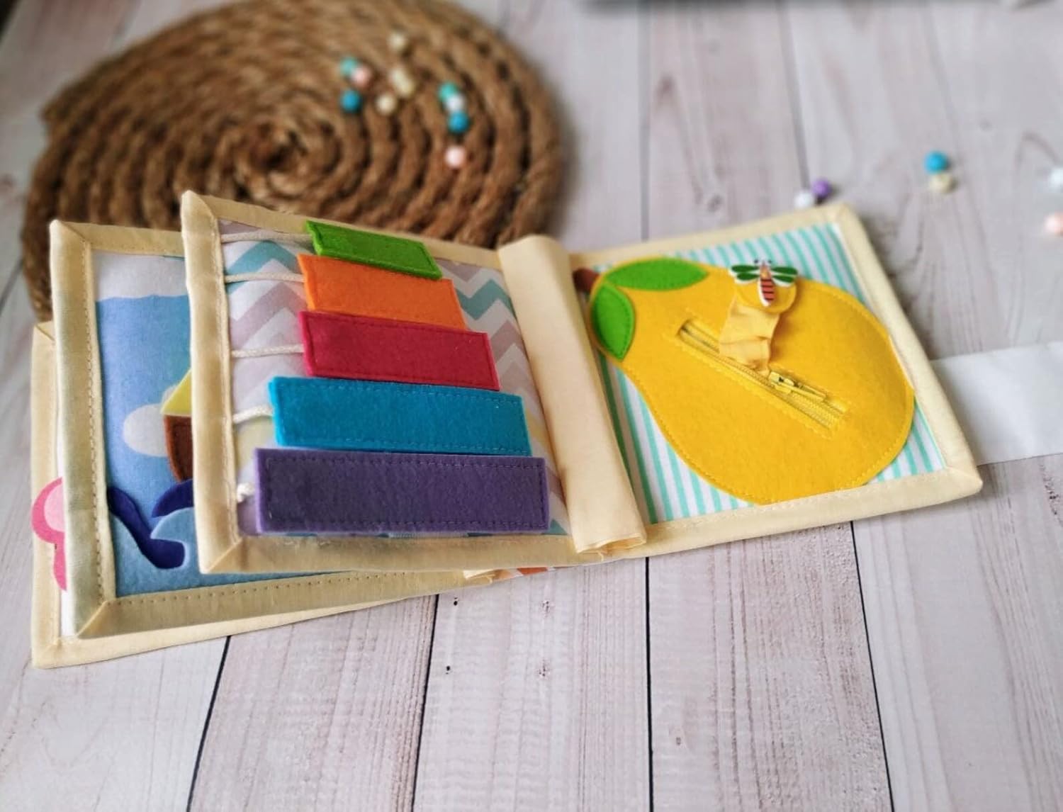 Quiet Felt Baby Book for Fine Motor Skills
