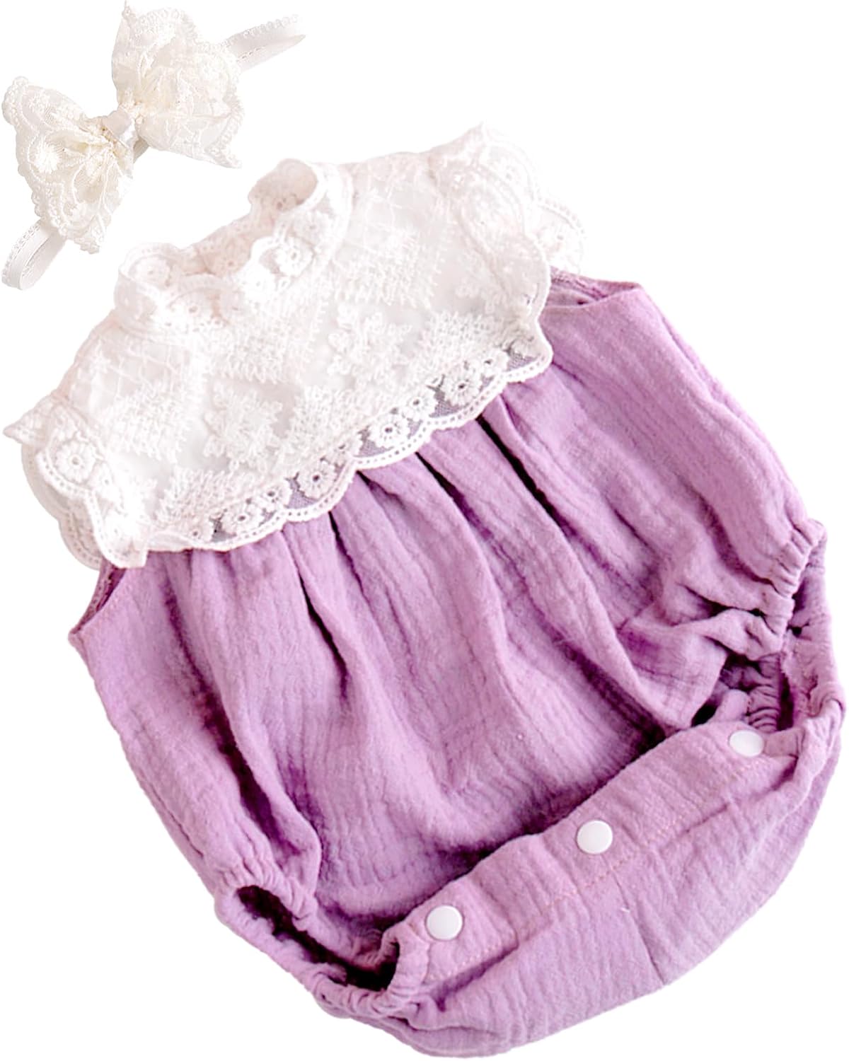 Aori Reborn Baby Doll Purple Outfit with Lace Headband