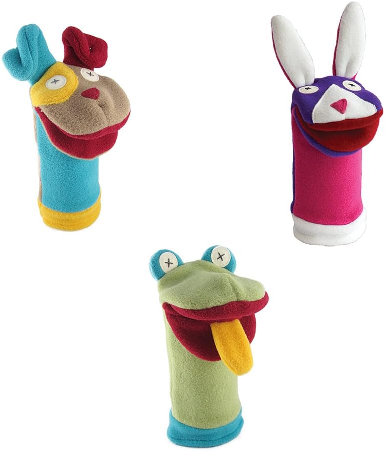 Cate and Levi Hand Puppets Set of Three - Puppy Bunny Frog