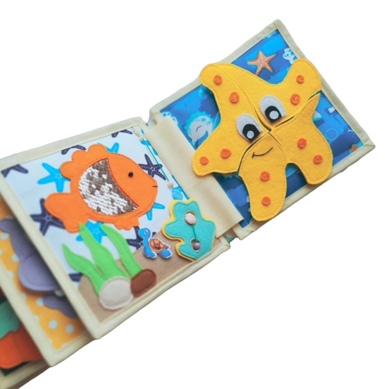 Handmade Animals Quiet Baby Book with Felt Puppets
