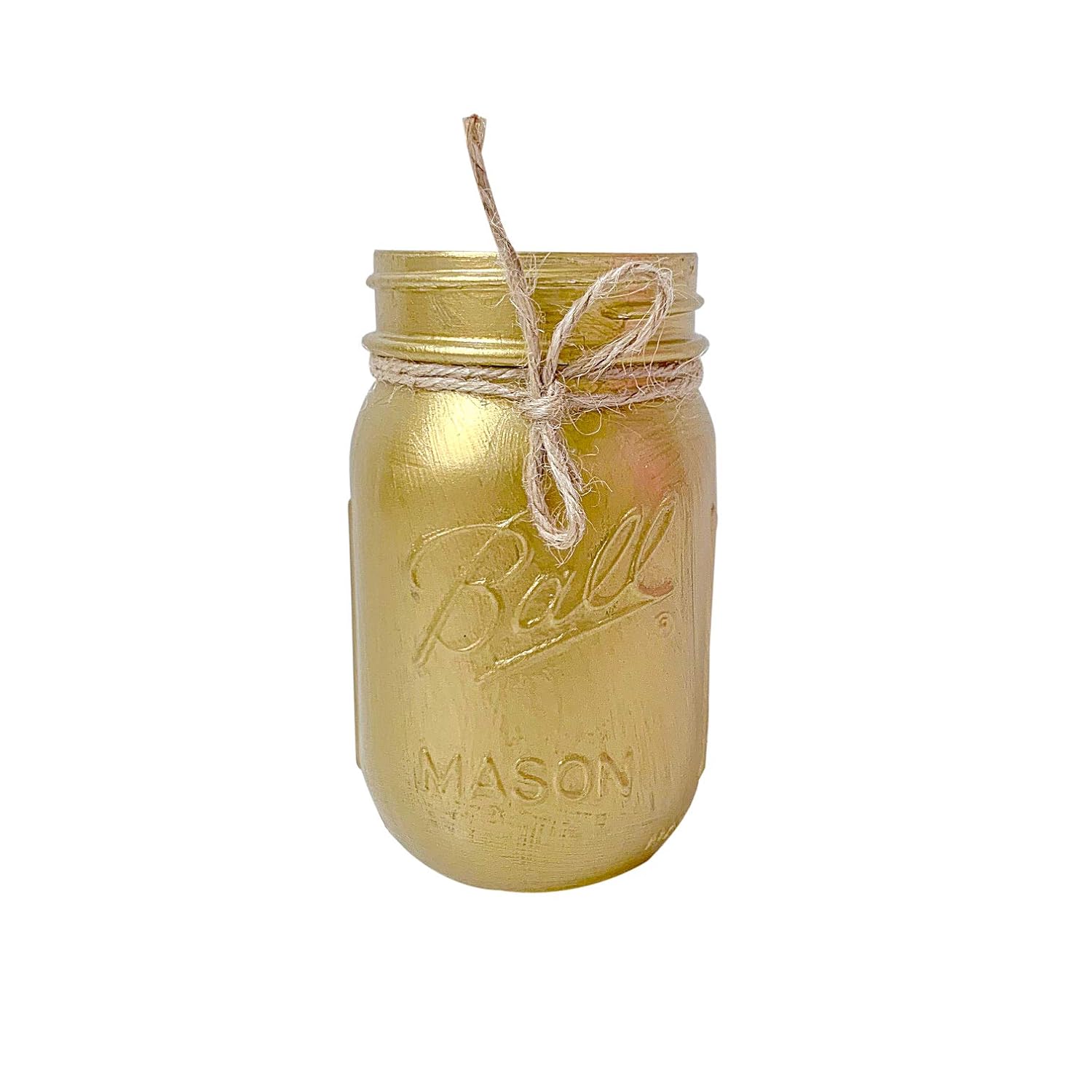 Gold Painted Mason Jar Centerpiece Decor