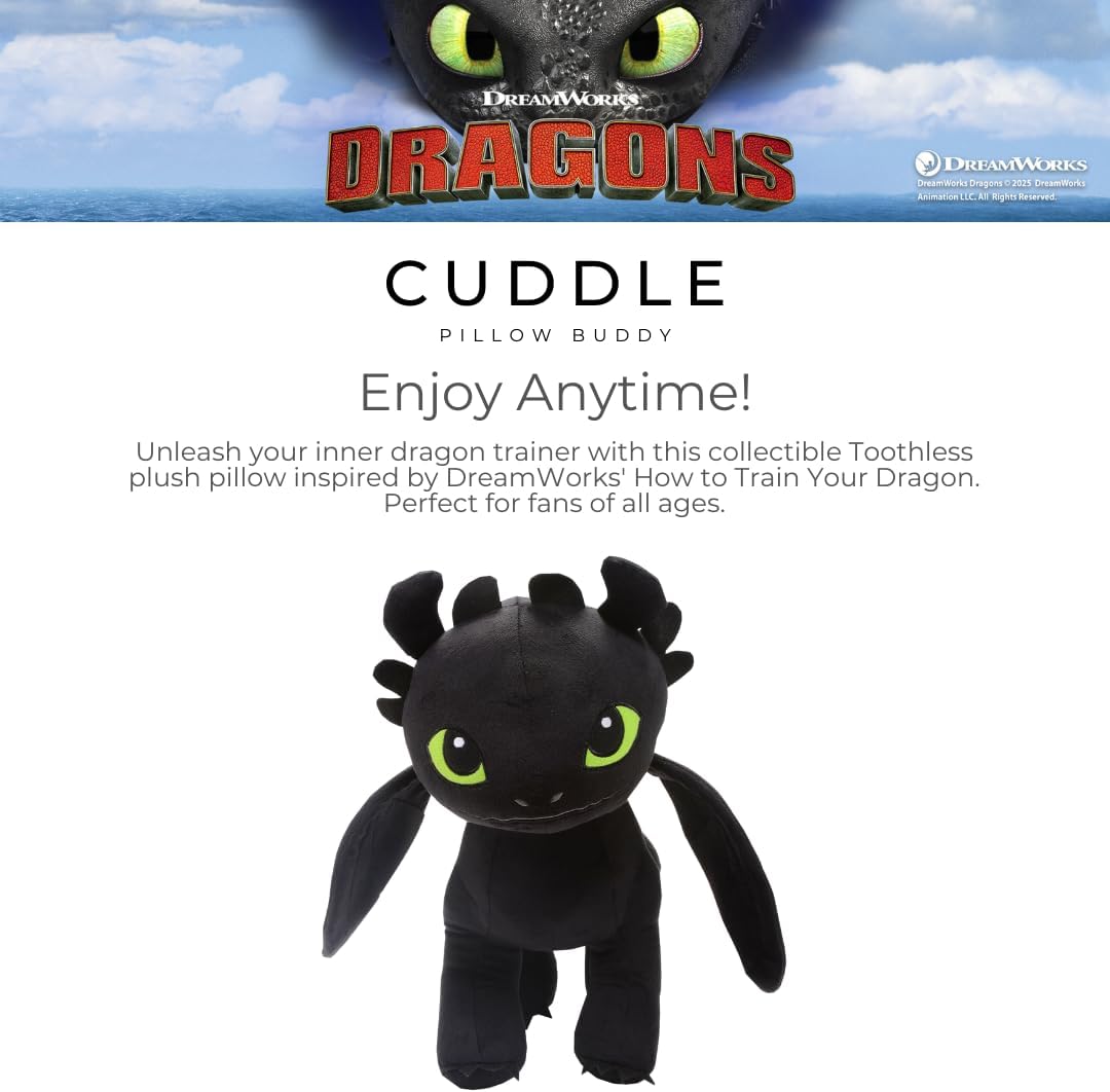 Franco Bedding Plush Pillow Buddy Toothless Dragon