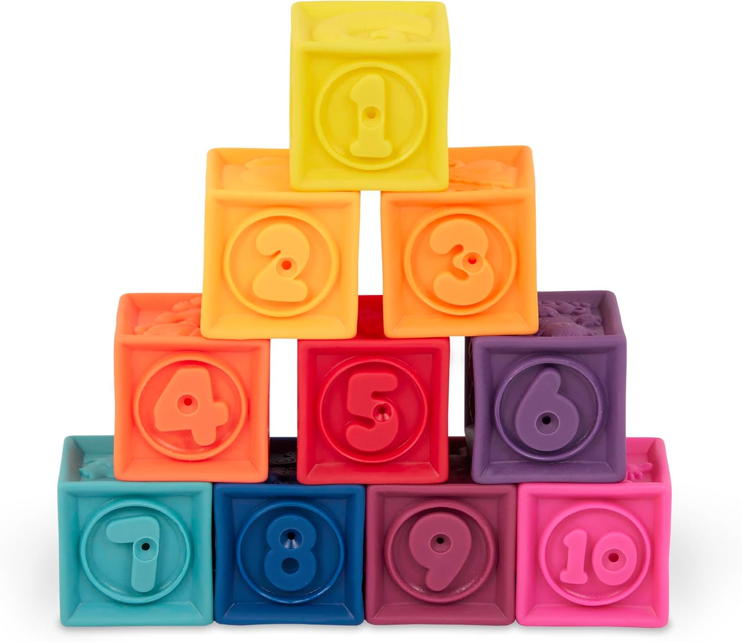 B toys Baby Blocks 10 Educational Stacking Toys for 6 Months