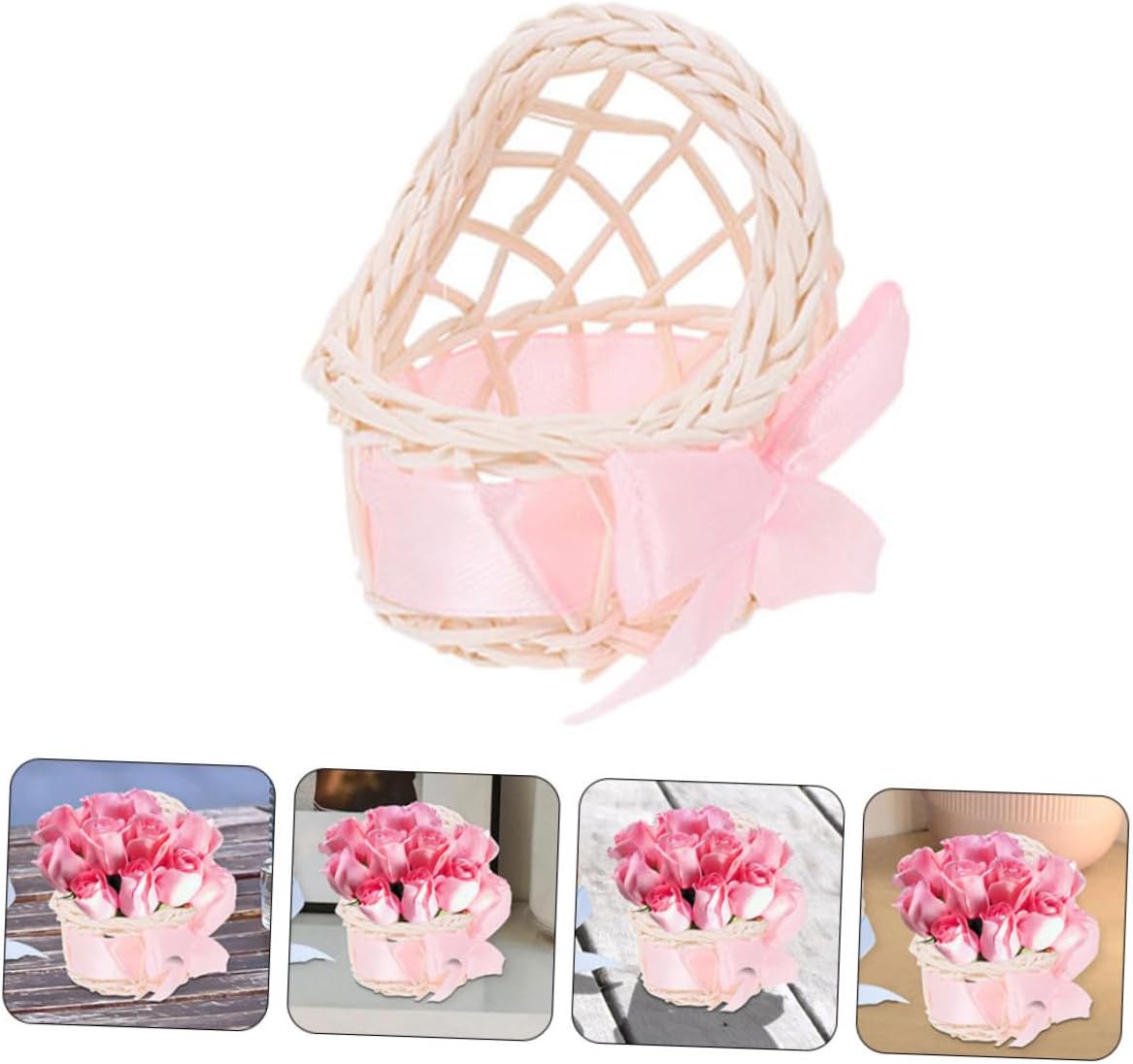 HANABASS Mini Woven Flower Baskets 6pcs Decorative