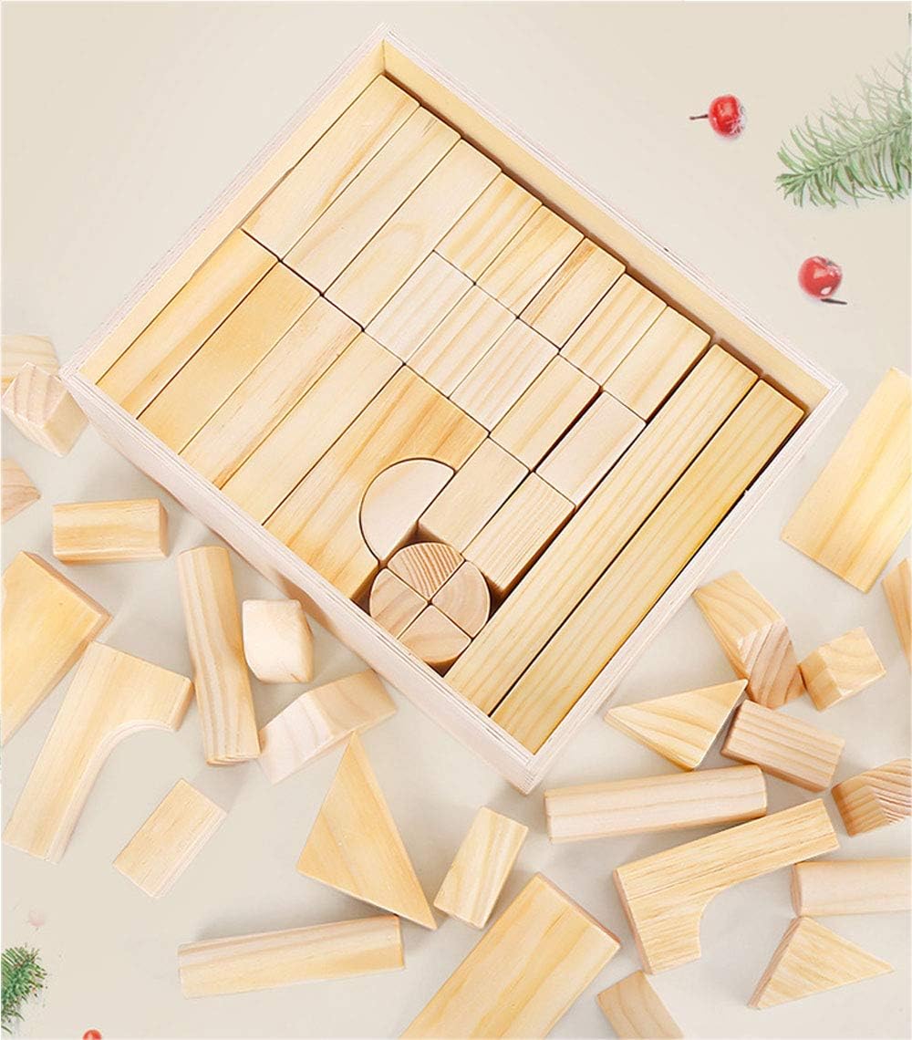 Onshine Large Wooden Blocks for Toddlers 1-3 64 Pieces