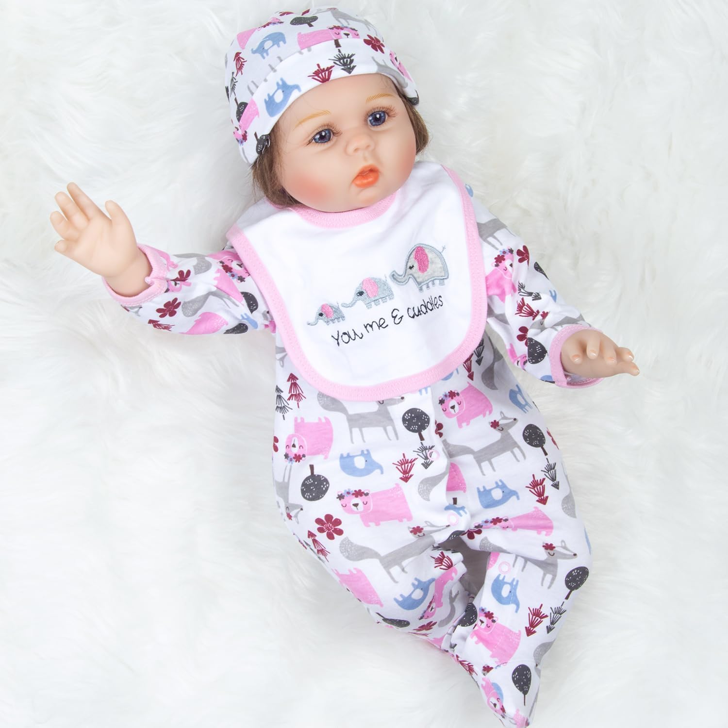 Babyfere Reborn Baby Girl Doll 5-Piece Outfits Set
