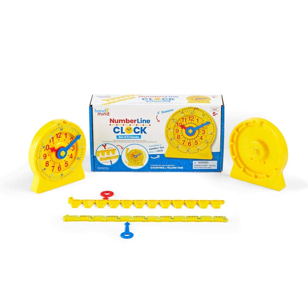 Hand2Mind NumberLine Clock Set of 6