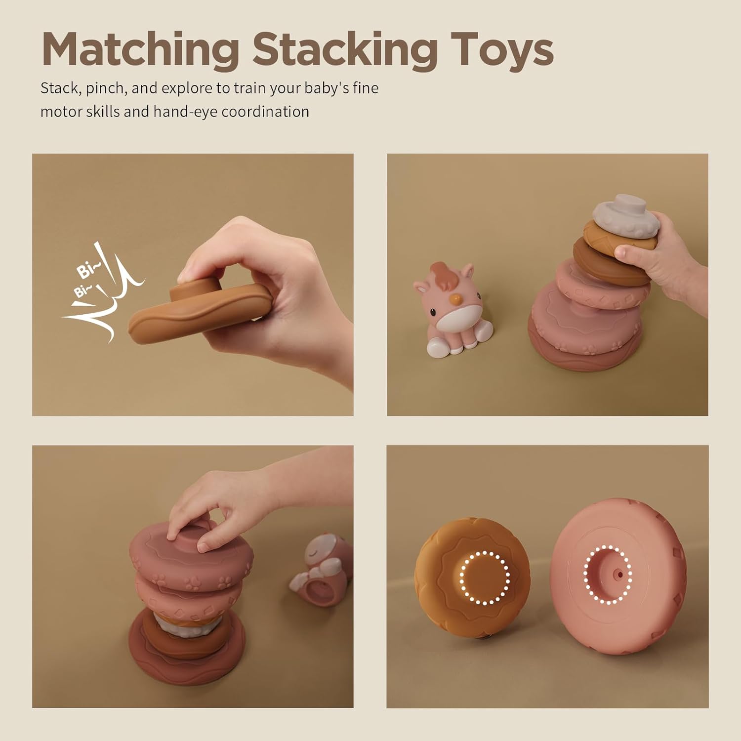 Nueplay 7 Pcs Stacking Nesting Baby Toy Set