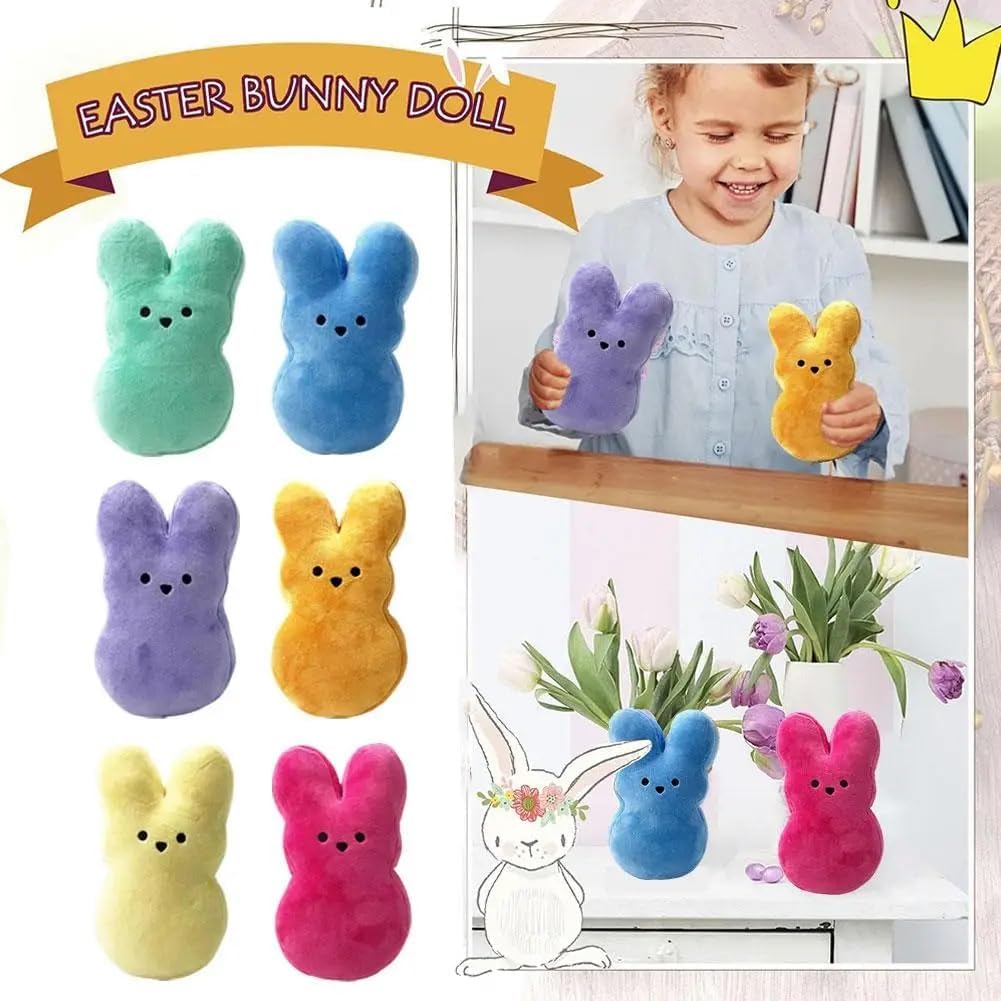 Easter Bunny Plush Set 6Pcs Cute Stuffed Animal Toys