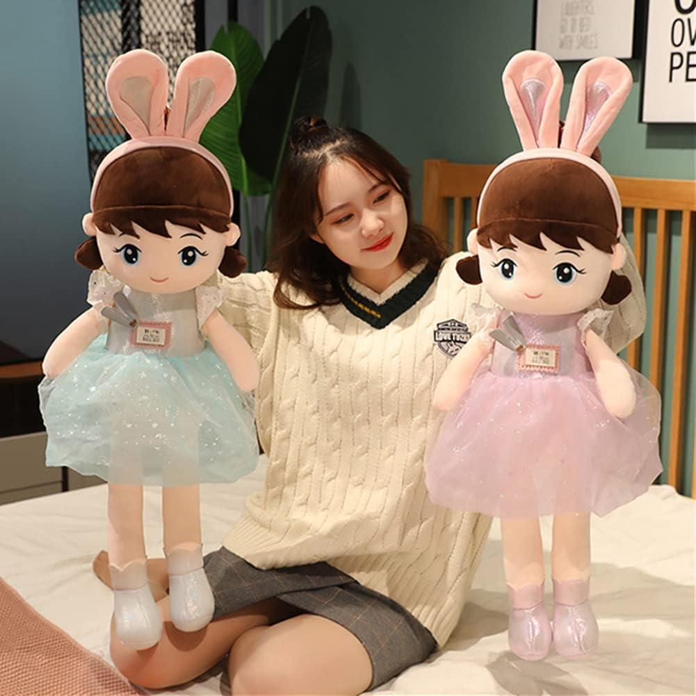 Plush Baby Girl Doll with Clothes and Hat Skirt 1