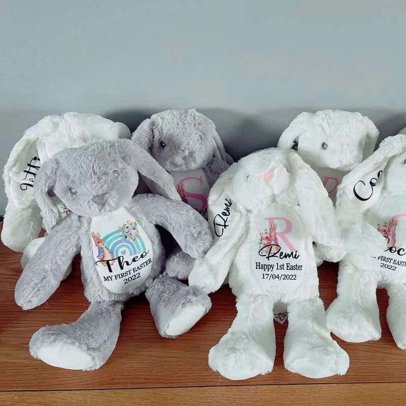 Personalized Bunny Rabbit Plush Toy with Name Customized Easter Gift