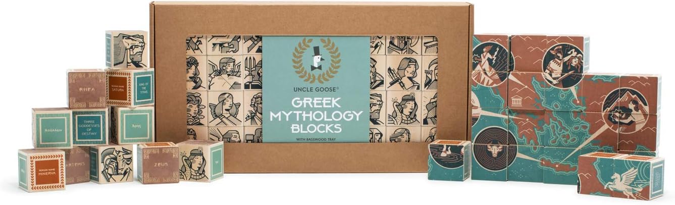 Uncle Goose Greek Mythology Blocks - USA Made