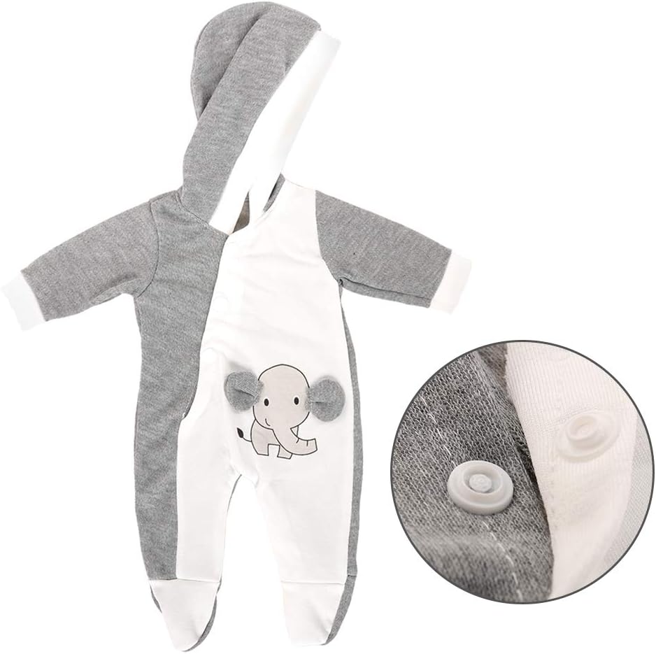 Miunana Baby Doll Clothes Elephant Jumpsuit Outfit 13-15 Inch 1pcs