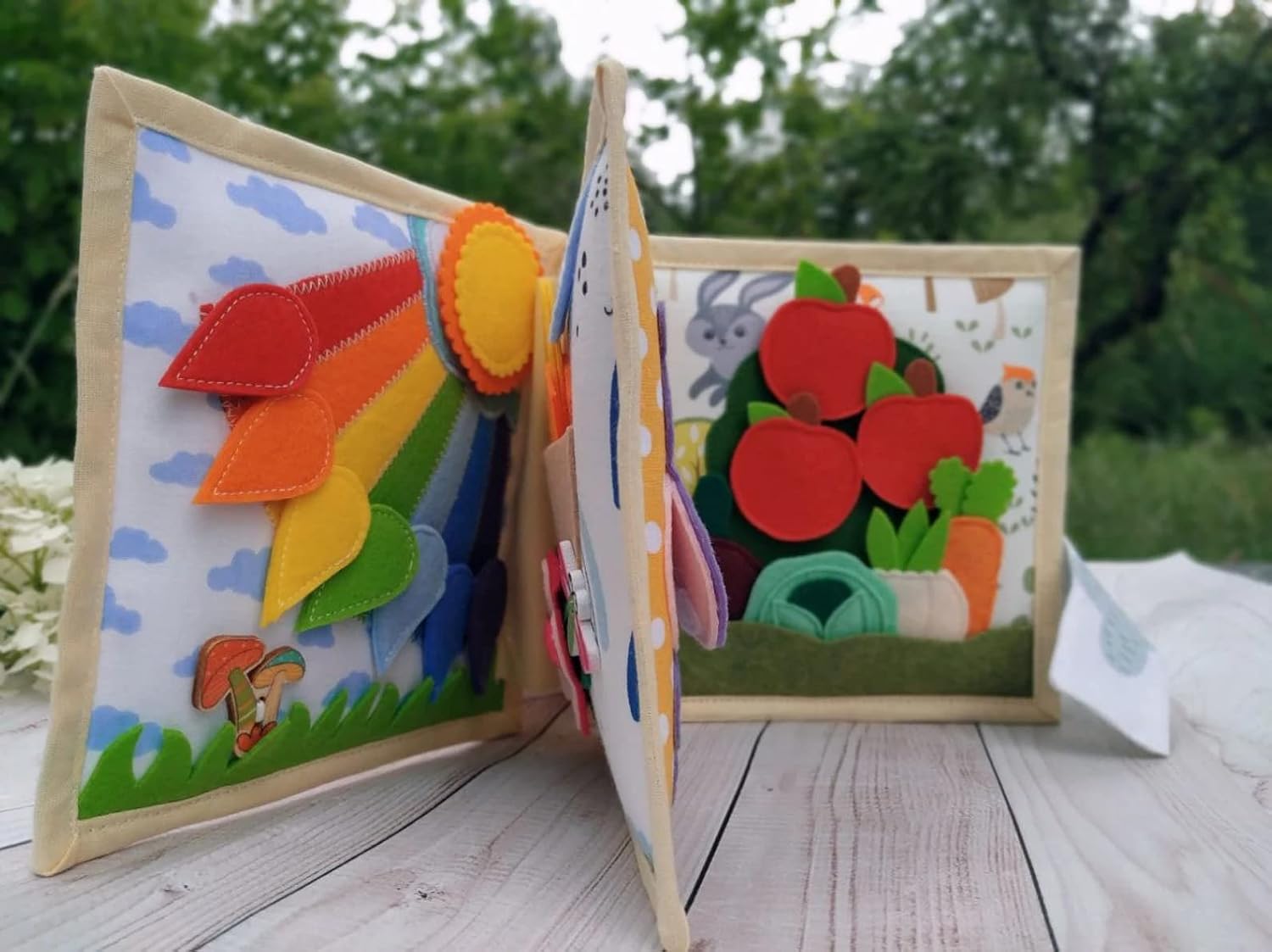 Quiet Baby Book with Animals and Vegetables