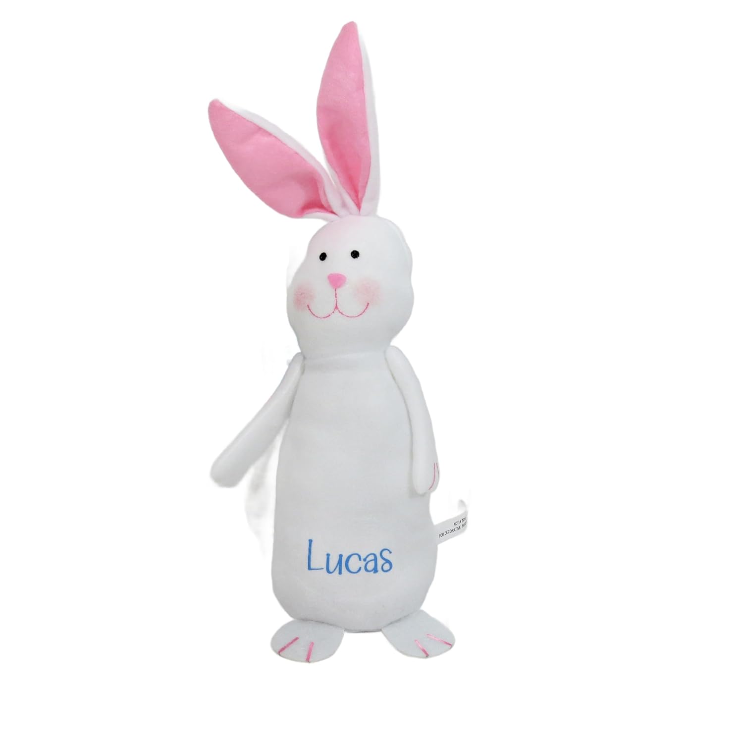 Personalized Easter Bunny Gift - 14 Inch White Stuffed Decor
