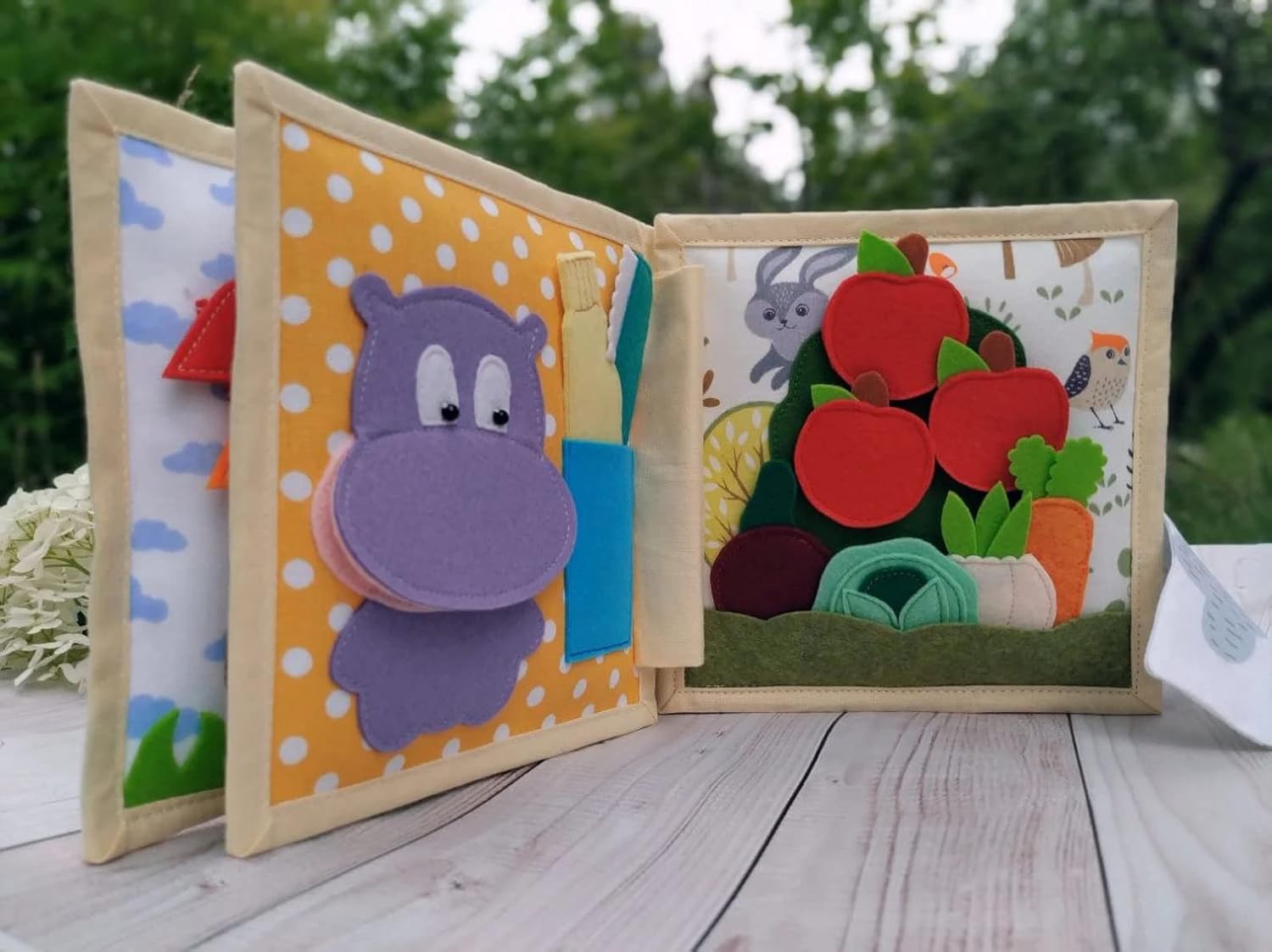 Quiet Baby Book with Animals and Vegetables