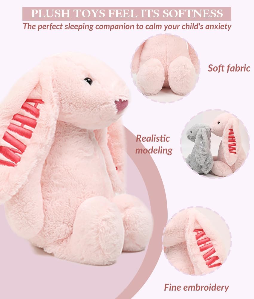 Personalized Baby Bunny Plush Toy with Name