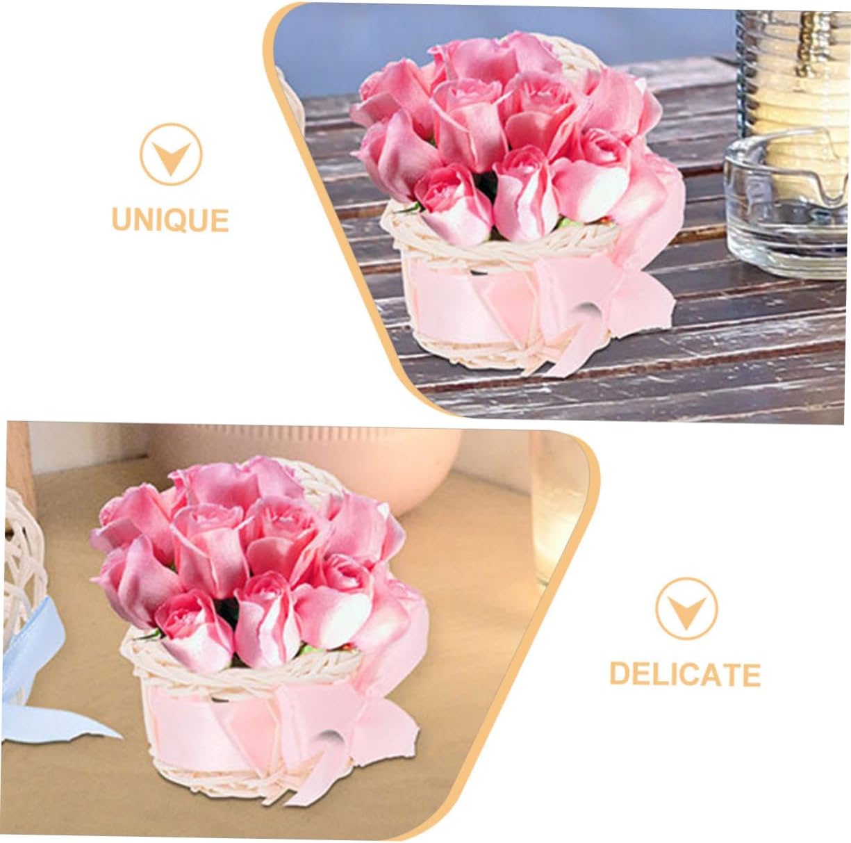 BESPORTBLE 6pcs Mini Wicker Doll Baskets with Handles 1