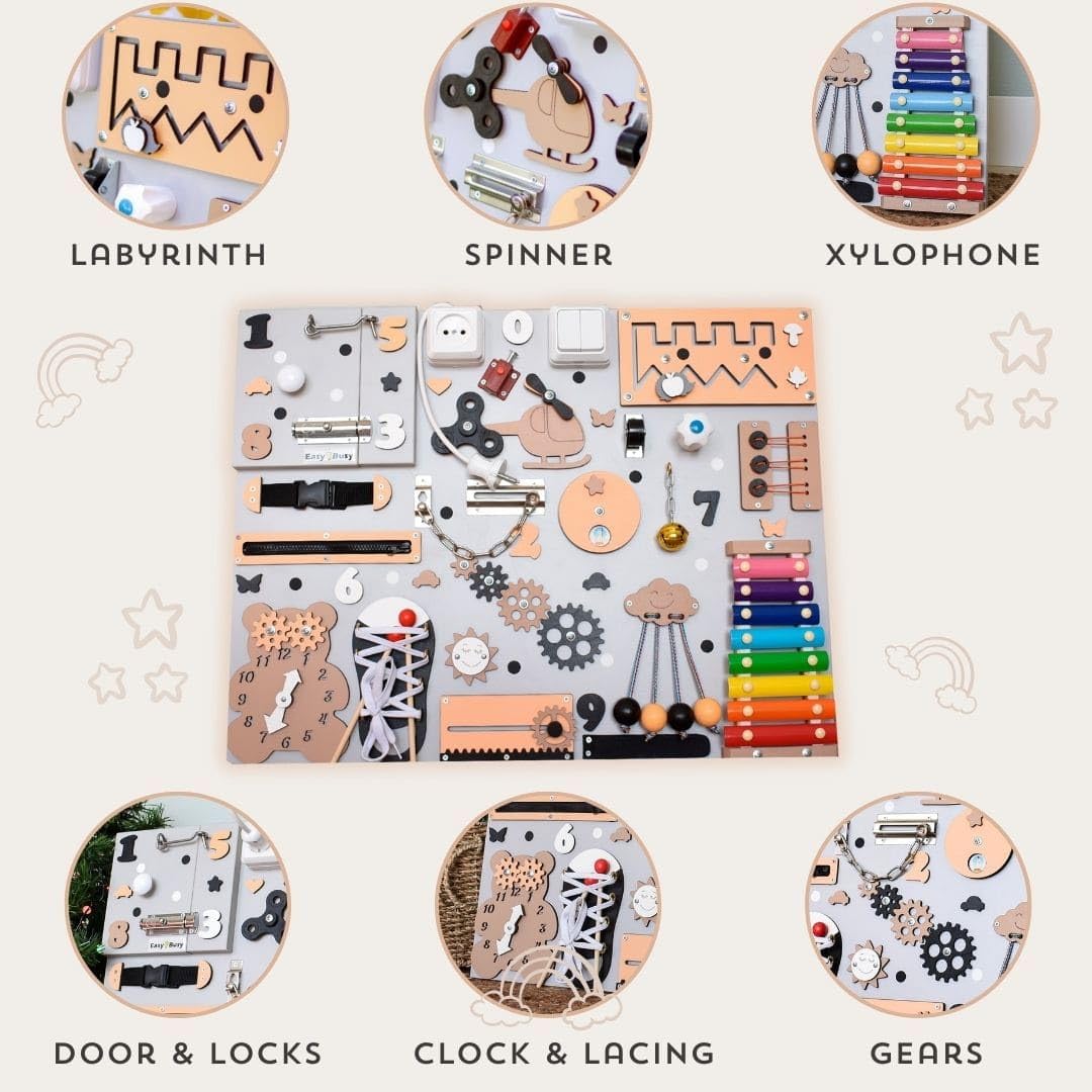 Montessori Busy Board Toy for 1 2 Year Old Toddler