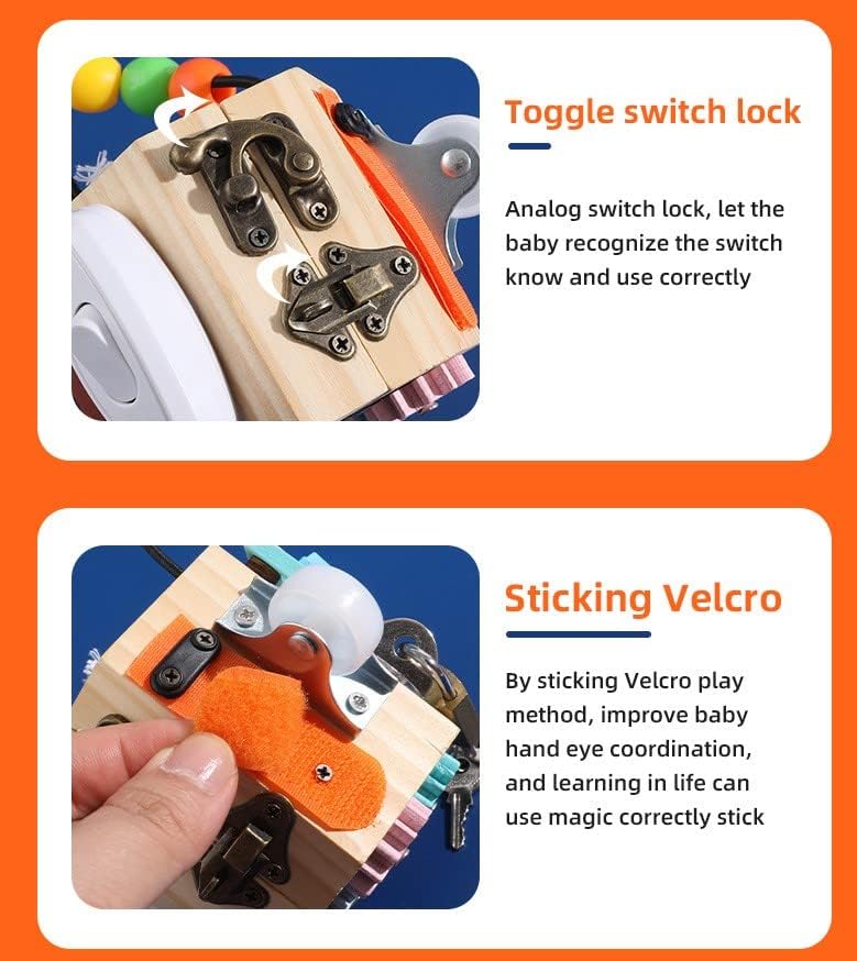 PORLPOEK Busy Cube for Kids 14 in 1 Travel Toy