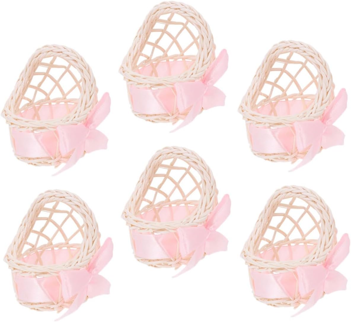 LIOOBO Mini Wicker Flower Basket for Dollhouse Decor