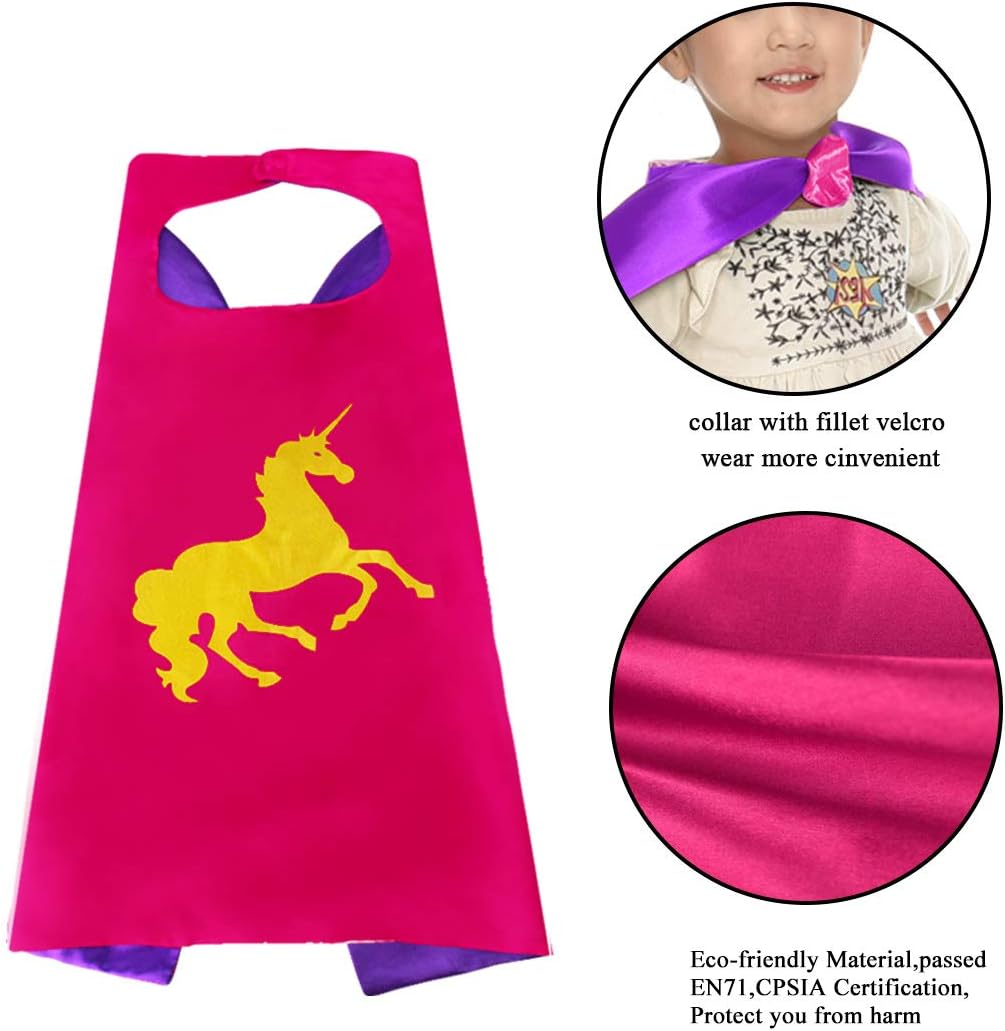 DQZ Superhero Cape with Rainbow TuTu for Girls 3-8