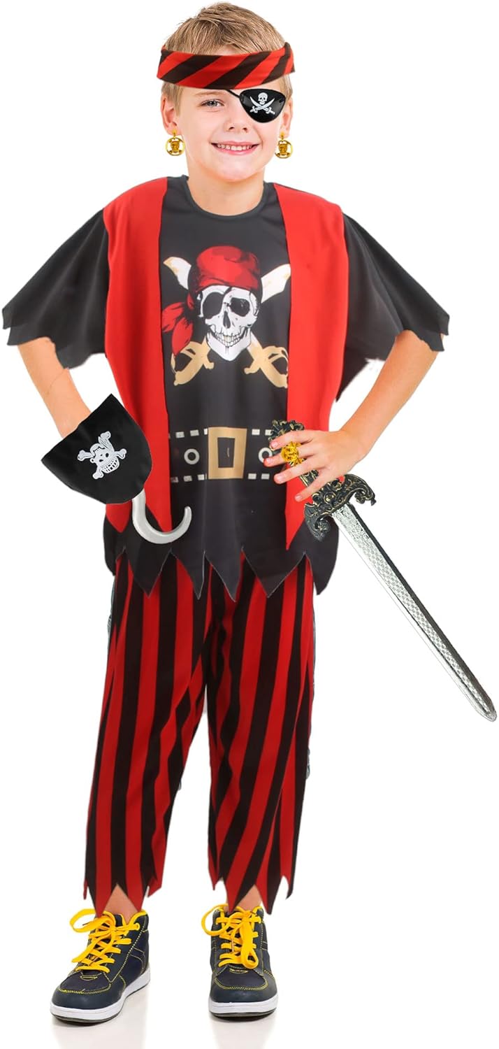Kids Pirate Costume Set for Halloween Play