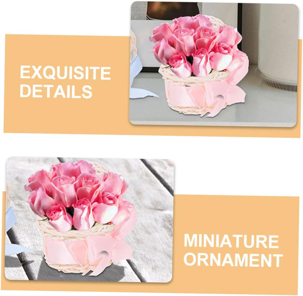 HANABASS Mini Woven Flower Baskets 6pcs Decorative