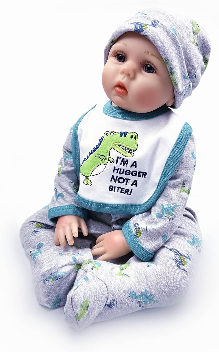 Pedolltree Reborn Baby Doll 22 Inch Dinosaur Outfit 5pcs Set