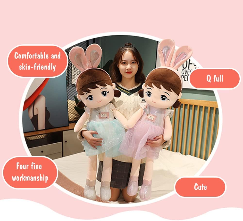 Plush Baby Girl Doll with Clothes and Hat Skirt 1